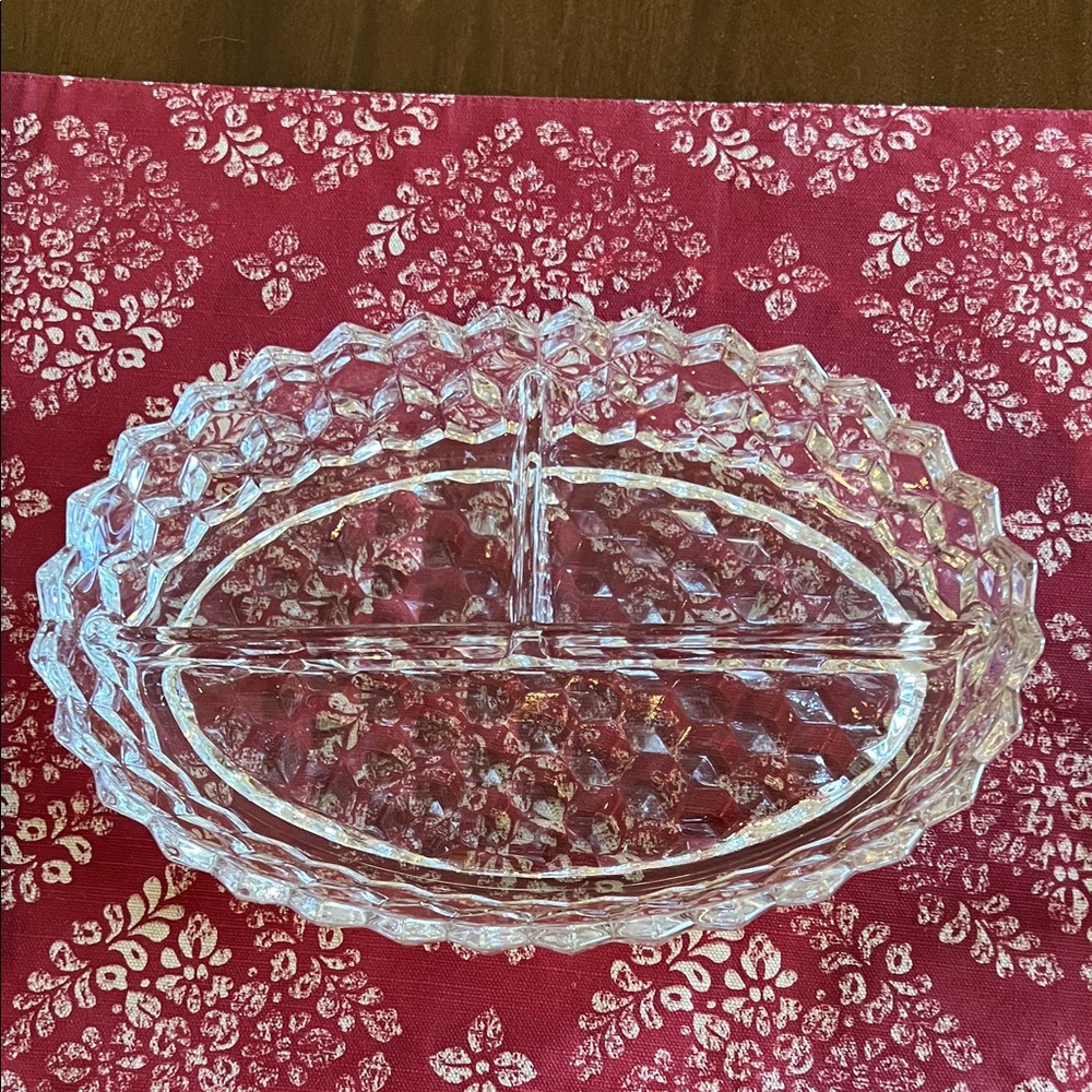 Elegant American Fostoria Divided Serving Dish